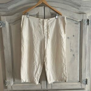 mens Guess Jeans linen mid-calf shorts/pants drawstring waist